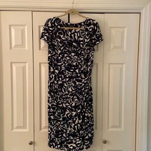 Ralph Lauren Faux Wrap Dress. Layered Cap sleeves. Empire waist Very Flattering!